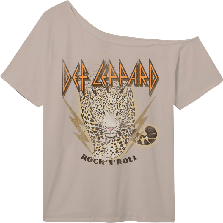 Rock 'N' Roll Def Leppard Off The Shoulder Shirt