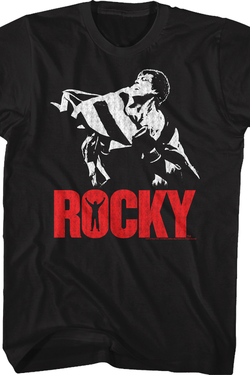 Flag Victory Pose Rocky T-Shirt