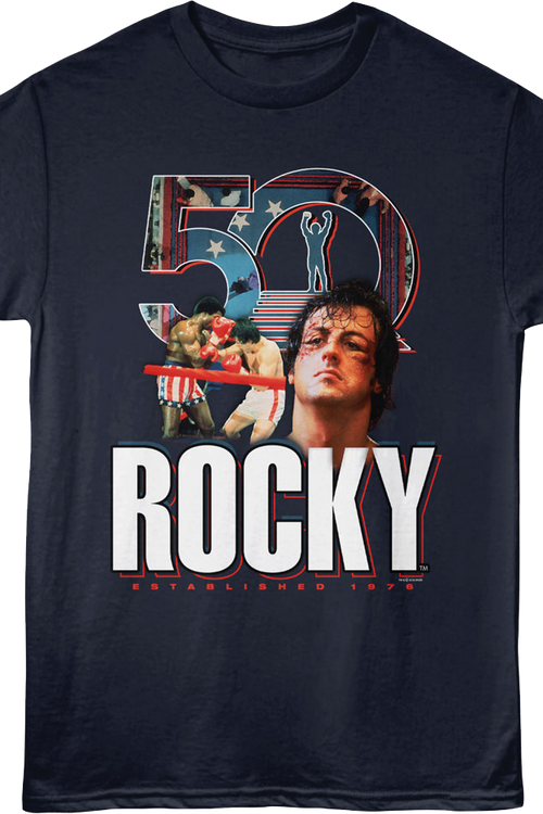Rocky Balboa vs. Apollo Creed 50th Anniversary Rocky T-Shirt