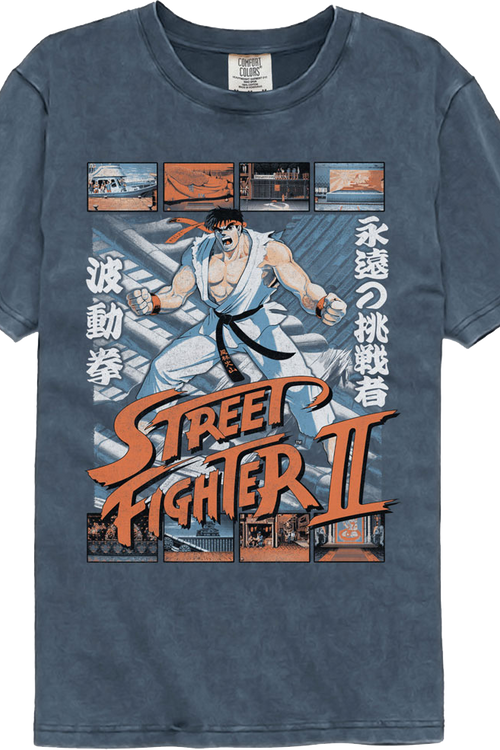 Ryu Fight Scenes Street Fighter II Comfort Colors Brand T-Shirt