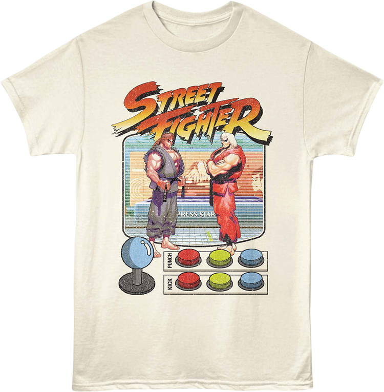 Ryu & Ken Masters Game Buttons Street Fighter T-Shirt