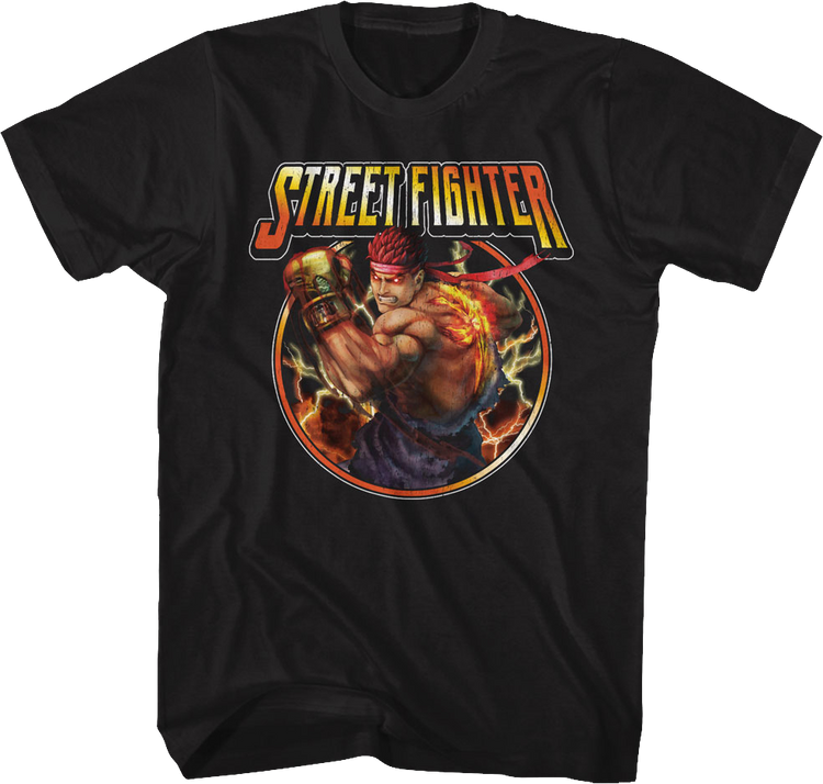Ryu Lightning Bolts Street Fighter T-Shirt