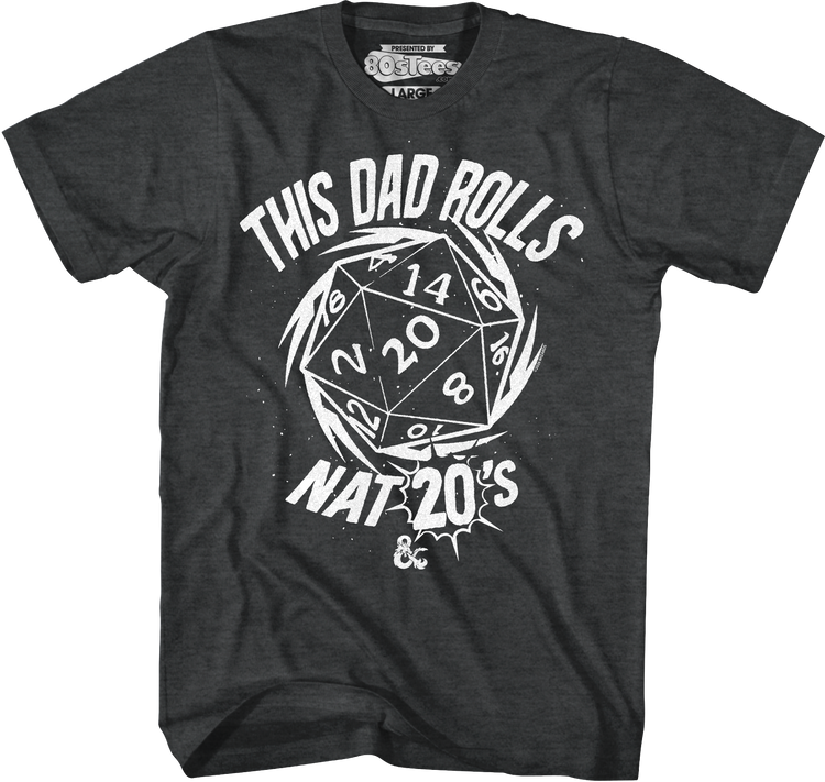 Vintage This Dad Rolls Nat 20's Dungeons & Dragons T-Shirt