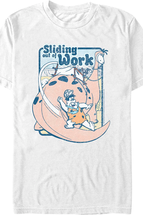 Sliding Out Of Work Flintstones T-Shirt