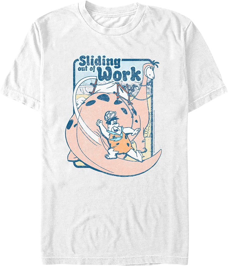 Sliding Out Of Work Flintstones T-Shirt