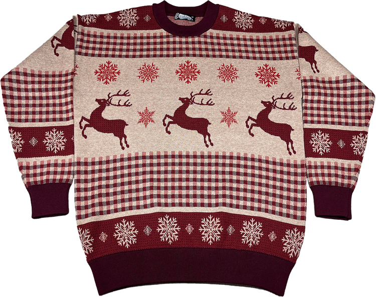 Snowflakes & Reindeer Knitted Christmas Sweater