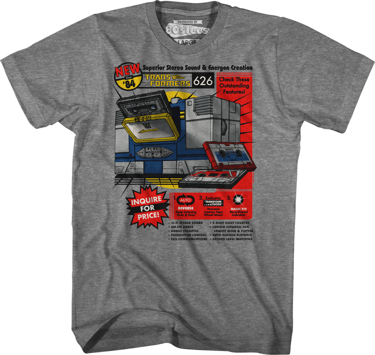 Soundwave Stereo Cassette Transformers T-Shirt