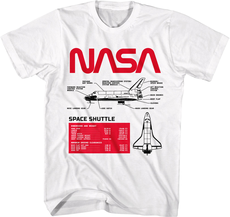 Space Shuttle Specifications NASA T-Shirt