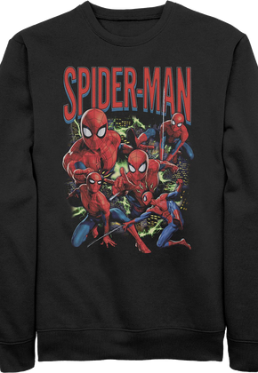 Spider-Man Action Poses Collage Marvel Comics Sweatshirt