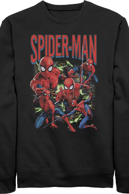 Spider-Man Action Poses Collage Marvel Comics Sweatshirt