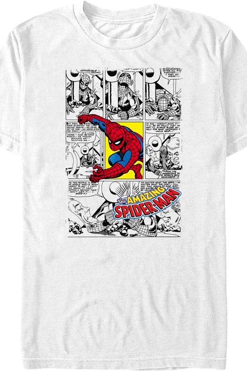 Spider-Man Comic Book Panels Marvel Comics T-Shirt