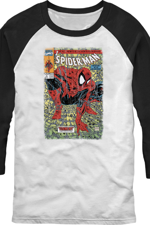 Spider-Man Torment Comic Cover Raglan Baseball Shirt