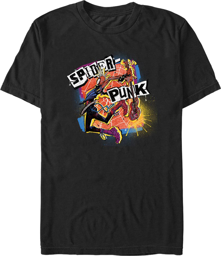 Spider-Punk Guitar Marvel Comics T-Shirt