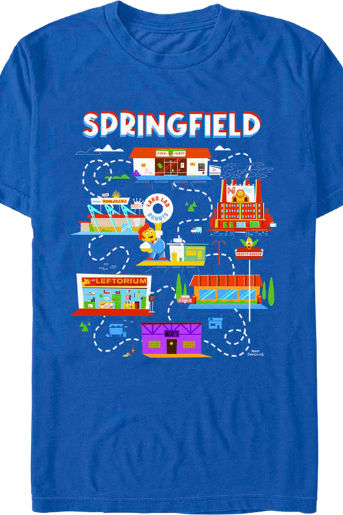 Springfield Map Simpsons T-Shirt