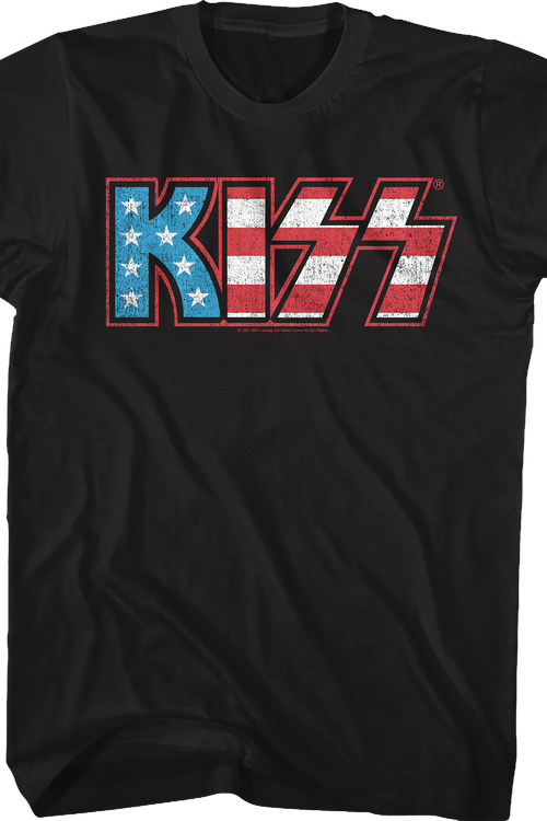 Stars And Stripes Logo KISS T-Shirt