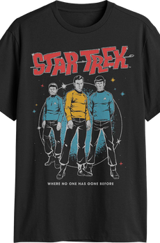 Where No One Has Gone Before Group Photo Star Trek T-Shirt