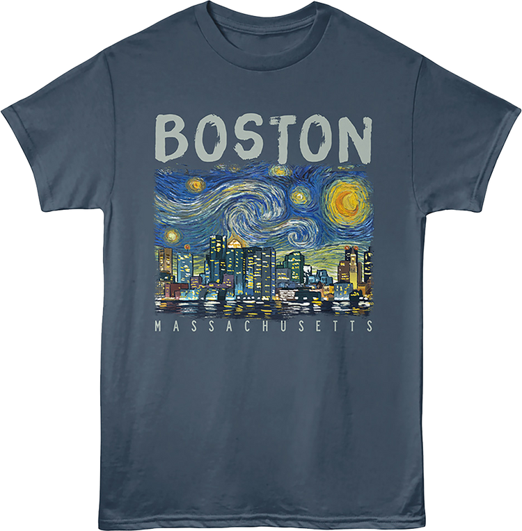 Starry Night Boston Massachusetts T-Shirt