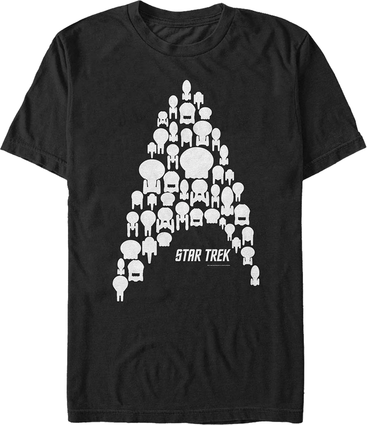 Starships Creating Starfleet Logo Star Trek T-Shirt