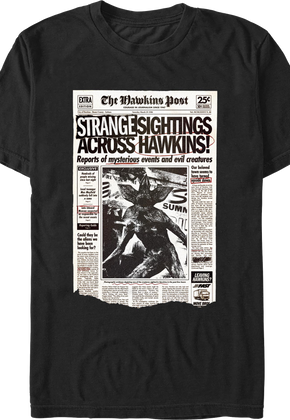Strange Sightings Across Hawkins Stranger Things T-Shirt