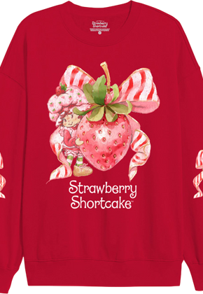 Candy Cane Striped Bow Strawberry Shortcake Sweatshirt