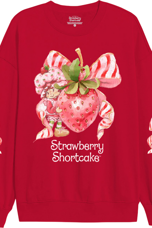 Candy Cane Striped Bow Strawberry Shortcake Sweatshirt