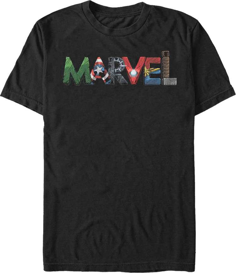 Superhero Letters Logo Marvel Comics T-Shirt