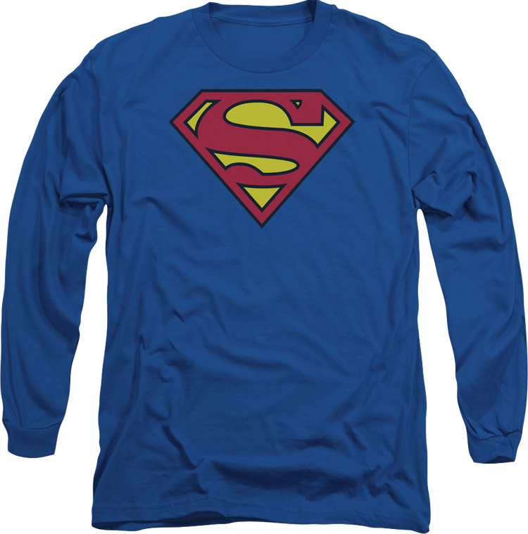 Superman Classic Logo DC Comics Long Sleeve Shirt