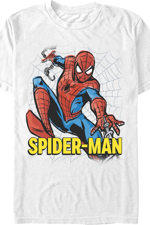 Swinging Illustration Spider-Man Marvel Comics T-Shirt