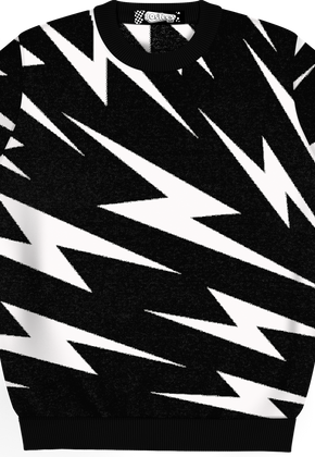 Lightning Bolt Pattern Knitted Sweater