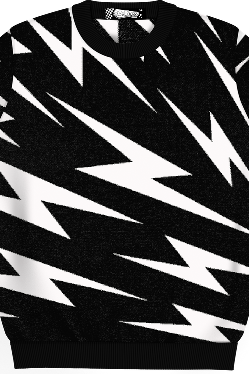 Lightning Bolt Pattern Knitted Sweater