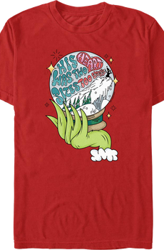The Grinch Heart Size Snow Globe Dr. Seuss T-Shirt