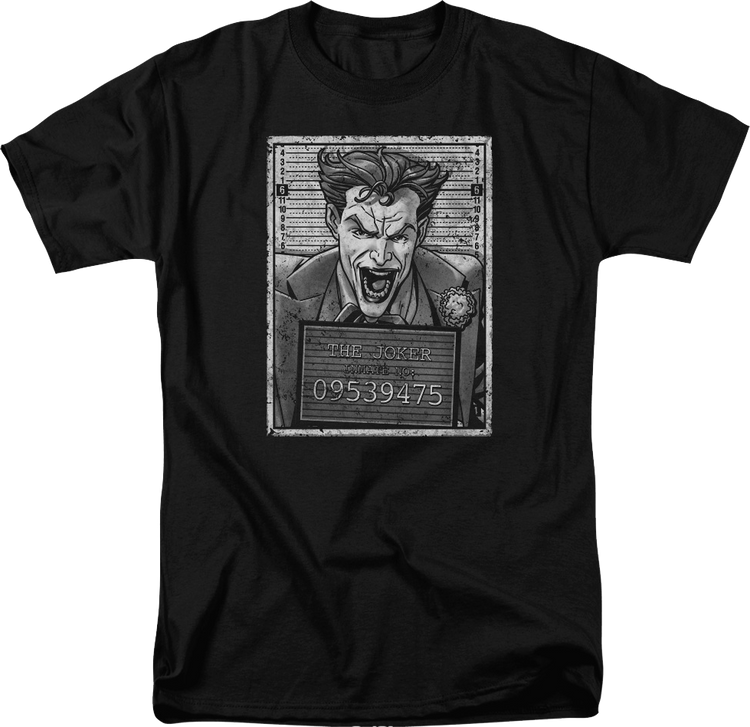 The Joker Black & White Mugshot DC Comics T-Shirt