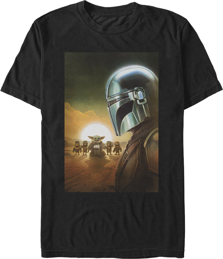 The Mandalorian And Grogu Most Wanted Poster Star Wars T-Shirt