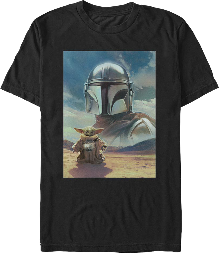 The Mandalorian And Grogu Poster Star Wars T-Shirt