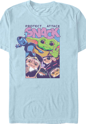 The Mandalorian And Grogu Protect Attack Snack Star Wars T-Shirt