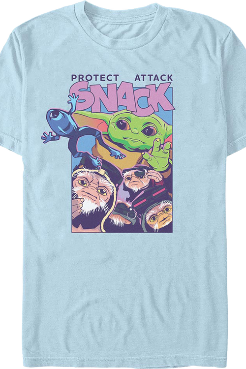 The Mandalorian And Grogu Protect Attack Snack Star Wars T-Shirt