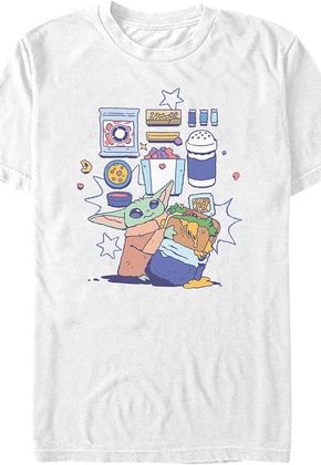 The Mandalorian And Grogu Snack Time Illustration Star Wars T-Shirt