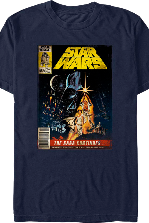 The Saga Continues Comic Book Cover Star Wars T-Shirt