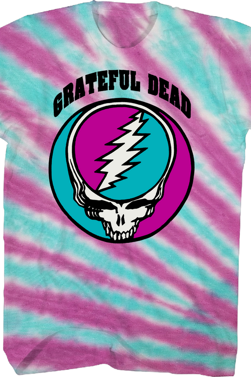 Tie Dye Lightning Skull Logo Grateful Dead T-Shirt
