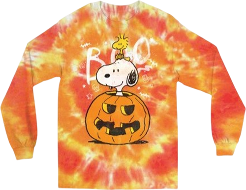 Tie Dye Snoopy & Woodstock Halloween Peanuts Long Sleeve Shirt
