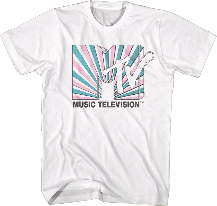Tie Dye Stripes Logo MTV Shirt