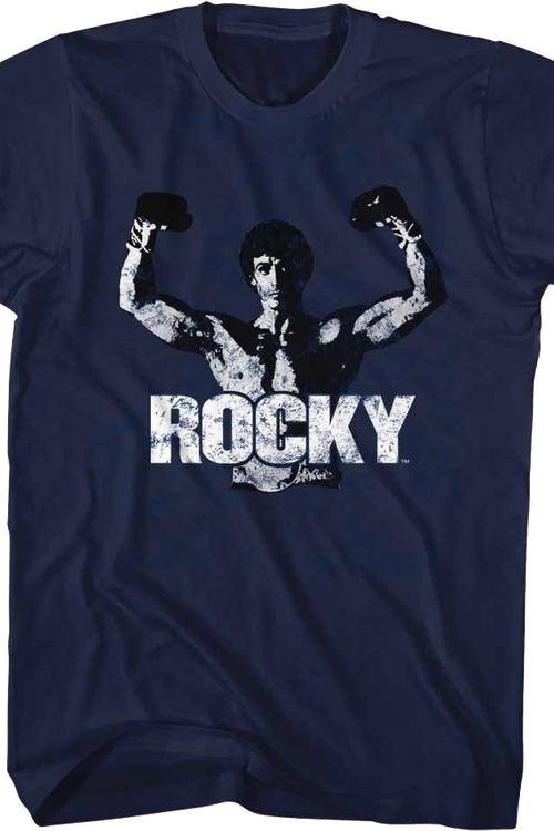 Arms Raised Victory Pose Rocky T-Shirt