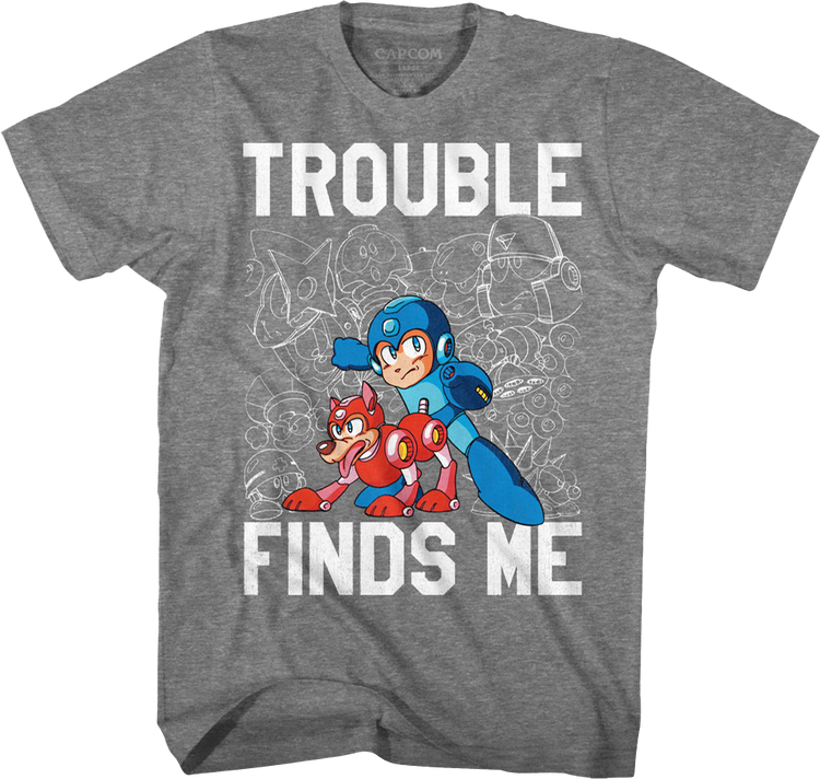 Trouble Finds Me Mega Man T-Shirt
