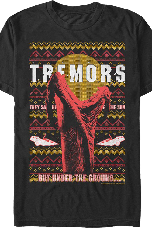Under The Ground Faux Ugly Christmas Sweater Tremors T-Shirt