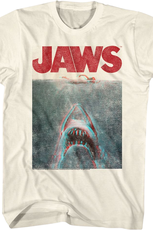 Vintage 3D Movie Poster Jaws T-Shirt