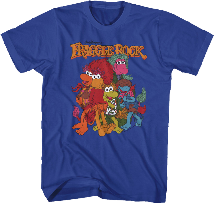 Vintage Blue Group Picture Fraggle Rock T-Shirt