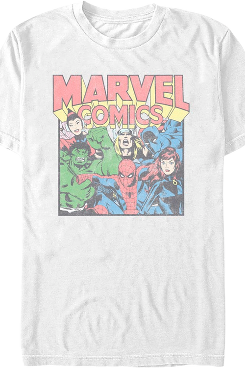Vintage Heroes Collage Marvel Comics T-Shirt