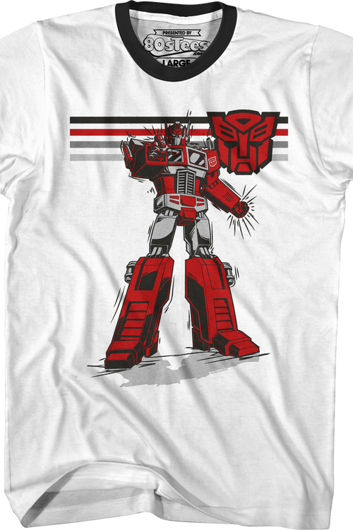 Retro Optimus Prime Transformers Ringer Shirt