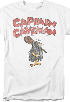 Vintage White Captain Caveman T-Shirt