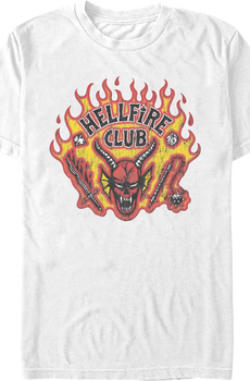 Vintage White Hellfire Club Stranger Things T-Shirt